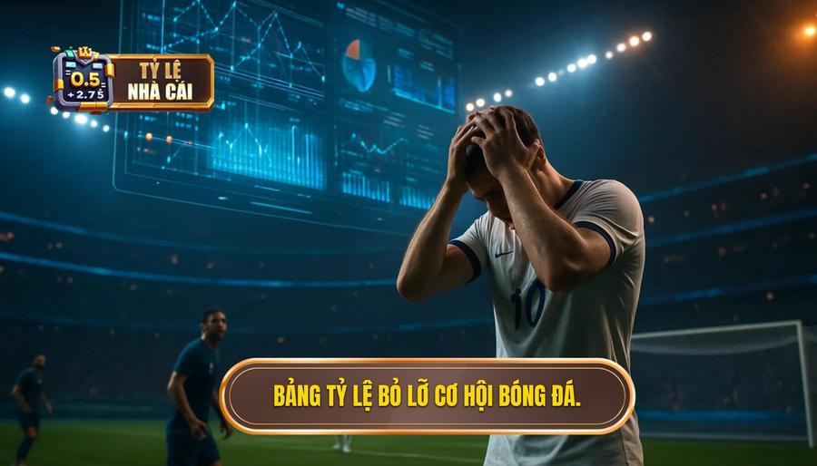 3. Bảng tỷ lệ bỏ lỡ cơ hội bóng đá.